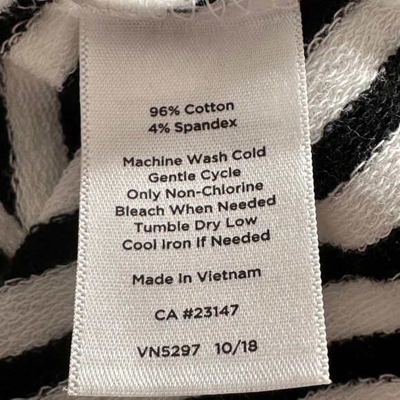 T By Talbots Womens Striped Zip-Up Jacket 3/4 Sleeve 2X Black & White Nautical - Picture 5 of 10